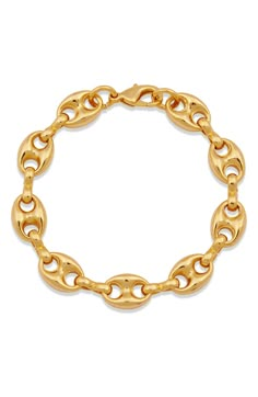 Puffy mariner's links and a gleaming 18K gold plate finish bring a street-chic shine to any ensemble. 7" length, 1" extension Lobster clasp 18K gold plate Imported Accessories Essentials, Jewelry Accessories Ideas, Jewelry Essentials, Bracelets Jewelry, Street Chic, Bracelet Stack, Ring Necklace, Womens Jewelry Bracelets, Link Bracelets