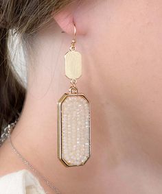 These rectangle crystal bead earrings are the perfect finishing touch to any outfit!  They pair well with several of our fashion tops or graphic tees. Disco Night, Fashion Tops, Crystal Beads, Beaded Earrings, Graphic Tees, Beads, Crystals, Color