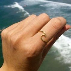 Waterproof Ocean Wave Dainty Ring Size 6 Or 7 Or 8 Wave Ring. 18k Gold On Stainless Steel (Waterproof And Hypoallergenic) Adorable Ring Perfect For The Ocean Lover, Surfer, Mermaid In Your Life Please Message Me With Your Size Choice (6,7, Or 8) Waterproof Jewelry Pura Vida Non-Tarnish Gold Ring Stack Tarnish Free Jewelry Rings Waterproof, Jewelry Pura Vida, Gold Wave Ring, Gold Waves, Wave Ring, Ring Stack, Ring Ideas, Gold Ring Stack, Waterproof Jewelry