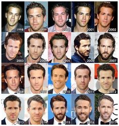 many different pictures of the same man with glasses and beards, all showing their age