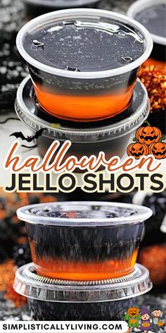 halloween jello shots stacked Halloween Drinking Games, Halloween Jello Shots, Halloween Jello, Halloween Shots, Halloween Party Drinks, Halloween Drinks Alcohol, Dulces Halloween, Jell O Shots, Pudding Shots