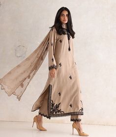 Long Pakistani Suits, Stitched Clothes, Eastern Clothes, Long Kurta Designs, Diwali Dresses, Estilo Hijab, Winter Suits, Luxury Pret