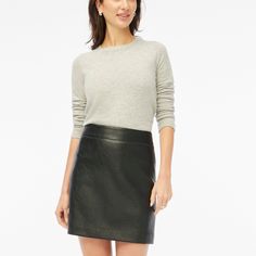 Faux-leather A-line mini skirt Family Sweater, Fall Suit, Edgy Streetwear, Mini Skirt Black, Leather Mini Skirt, A Line Mini Skirt, Plus Size Skirts, Dressy Tops, Matching Family Outfits