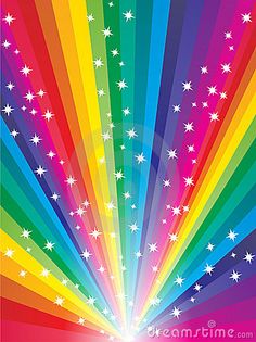 an abstract rainbow background with stars