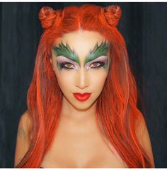 Halloween Makeup Superhero Makeup, Poison Ivy Makeup, Poison Ivy Halloween Costume, Poison Ivy Costumes, Villain Costumes, Buy Makeup, Cool Halloween Makeup, Halloween Makeup Inspiration, Face Painting Halloween