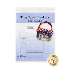 a package of tiny treat baskets with red, white and blue designs on it's front