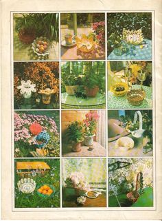 an old magazine with pictures of flowers and baskets