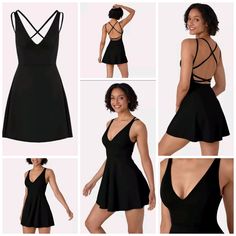 Halara Crisscross Backless Flare Mini Slip Dance Active Dress New With Tags Size Small Color Black Bust: 34-35.5 In Waist: 26-27.5 In Hip: 36-38 In Active Dress, Mini Slip, Dresses Backless, Criss Cross, Dress Black, New Dress, Black Color, Black Dress, Size Small