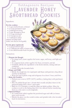 the recipe for lavender honey shortbread cookies