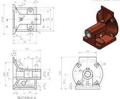 the drawing shows an image of a piece of machinery