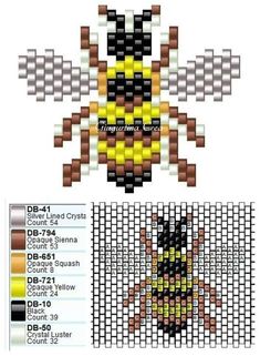 a cross stitch bee is shown with the instructions to make it