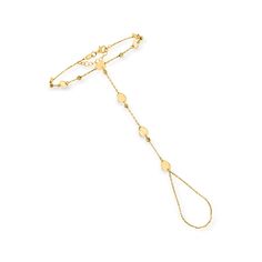 PRICES MAY VARY. 14kt yellow gold, for women. 3/16" wide, chain size - 1 mm. Lobster clasp has a spring mechanism for sturdy security. Polished 14kt yellow gold. Includes jewelry presentation box. A top-rated jeweler since 1952, Ross-Simons travels the world to find high-quality styles at the best prices. Be the trendsetter of your social circle with this cable-chain hand bracelet. Finely crafted in polished 14kt yellow gold, the dainty cable chain wraps the wrist and middle finger -- with polis Byzantine Jewelry, Hand Chain Bracelet, Preppy Jewelry, Social Circle, Gold Disc, Hand Bracelet, Broken Chain, Hand Chain, Fine Jewelry Bracelets