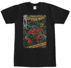 Spiderman Tshirt, Black Spider Man, Spider Man Shirt, Spider Man Comic, Shirt Display, Book Tshirts, Spiderman Comic, Man Thing Marvel, Classic Comics