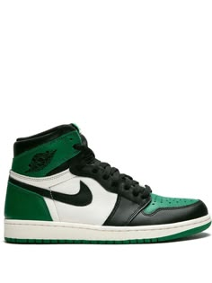 Supplied by a premier sneaker marketplace dealing with unworn, already sold out, in demand rarities. Each product is rigorously inspected by experienced experts guaranteeing authenticity. Go green! With the help from Jordan, these pine green, black and sail white leather Air Jordan 1 Retro High OG from Jordan will surely have you feeling like you've done something good. Good for your sneaker collection that is. Featuring a round toe, a lace-up front fastening, a logo patch at the tongue, a brand Green Basketball Shoes For Streetwear, Green Basketball Shoes With Rubber Sole For Streetwear, Green Basketball Shoes With Boost Midsole For Streetwear, Green High-top Basketball Shoes For Streetwear, Green Leather Basketball Shoes For Streetwear, Green Custom Sneakers With Contrast Sole For Streetwear, Green High-top Sneakers With Contrast Sole For Streetwear, Sporty Green Jordan Shoes With Contrast Sole, Green Jordan Shoes With Rubber Sole For Sports