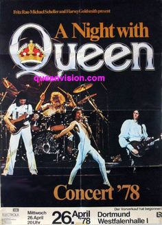 a concert poster for queen with the band