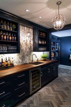 basement bedroom ideas, basement bar ideas, basement design ideas - basement living room decor, basement living room ideas, basement remodeling ideas, unfinished basement decor, basement storage hacks, basement bar decor, game room basement ideas, basement gym ideas #homedecor #basementremodel Home Wine Bar Ideas, Whiskey Shelves, Kitchenette Basement, Modern Basement Bar, Myers House, Den Bar, Bar Lounge Room, Home Bar Ideas, Basement Bar Design