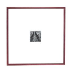 a red frame with a black and white photo in the center on a white background