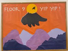 I used butcher paper to create layers of sky, Appa, and mountains. Then I used colored card stock for the sun and Aang College Hall Themes, Ra Themes Floors, Ra Floor Themes