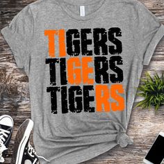 School Mascot Shirt Ideas, High School Sports Shirts, School Shirt Ideas, School Sports Shirts, Spirit Wear Shirts, Tigers Svg, Team Shirt Designs, Dtf Designs