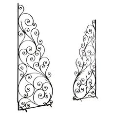 two wrought iron designs on white background