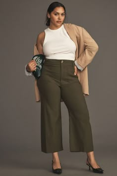 Dress Pants Outfits, Seeing Is Believing, Cropped Wide Leg Trousers, Slogan Tees, Wide Leg Pants Outfit, Cropped Wide Leg Pants, Warrior Queen, Stylish Work Outfits, Trousers Pants