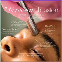 Hey, have you met my friend Microderm? Mircodermabrasion has been used in spas for about 40 years. There’s two methods of this treatment, crystal and crystal-free or diamond tip. At BTE Luxe, we offer diamond tip microdermabrasion for the face and body. This treatment is a non invasive, physical exfoliation method that resurfaces the skin offering aid with acne, texture, and aging. The skin feels soft and subtle following the treatment and also provides an improved base for your skincare ... Glymed Plus Skin Care, Acne Texture, Natural Wrinkle Remedies, Microdermabrasion Benefits, Esthetician Inspiration, Facial Massage Techniques, Diamond Microdermabrasion, Wedding Skincare, Microdermabrasion Facial