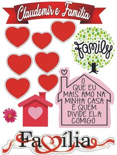 the words and symbols are arranged in different colors, shapes, and sizes for valentine's day