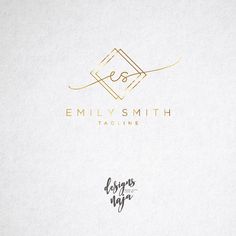 the logo for an italian restaurant called embly smith tac - line is shown in gold on white paper