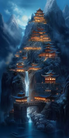 Hollywood Actors, Fantasy City, Fantasy Castle, Fantasy Setting, Fantasy Places, Futuristic City, Cool Wallpapers Art, Fantasy Art Landscapes, City Landscape