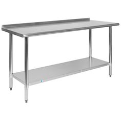 stainless steel work table with undershel and shelf for storage or use on the floor