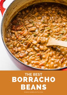 the best borracho beans recipe in a red pot