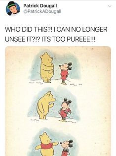 an instagram with winnie the pooh and other cartoon characters