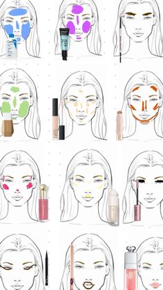 Full Face Makeup Steps, Makeup Looks Step By Step, Water Based Makeup, New Makeup Looks, Makeup Template, Makeup Filter