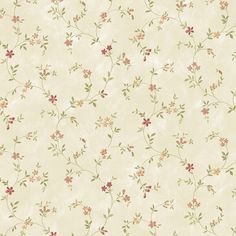 a floral wallpaper pattern with red and pink flowers on cream background, suitable for use in home decor