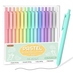 pastel retractable gel pens in display box