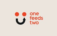 the logo for one feeds two, which is designed to look like a smiley face