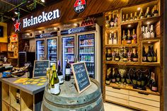 a wine shop with several bottles of wine on display