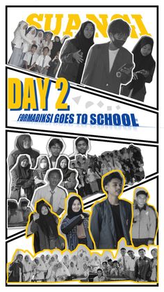 the poster for supayan day 2 is shown in black and white with yellow accents