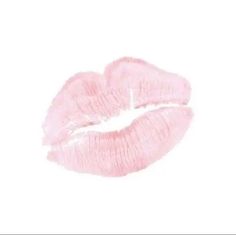 a pink lip is shown against a white background