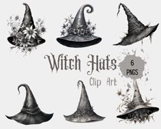 witch hats clipart set 6