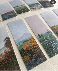 there are many pictures on the table with each one being made to look like flowers