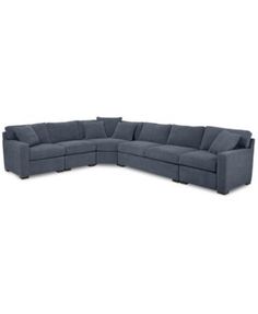 Radley 5-Piece Fabric Sectional Sofa with Apartment Sofa, Created for Macy's | macys.com Green Sectional Couch, Green Sectional, Macy Furniture, Screening Room, Minecraft Banner Designs, Sofa Corner, Fabric Sectional Sofas, Grey Couches, Apartment Sofa