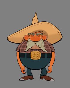 an old man wearing a hat and overalls