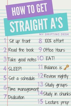 how to get straight as by dribbing desk numbers on lined paper with the title, how to get straight as