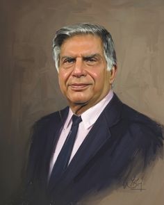 a painting of a man in a suit and tie