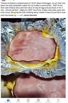 two hams wrapped in tin foil on top of each other with yellow sauce and ketchup