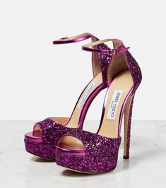 Jimmy Choo Max 150, Bougie Closet, Shoe Nails, Shoes Heels Classy, Glitter Heels, Heels Classy, Beauty Hair Makeup, Glamorous Style