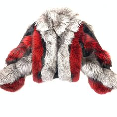 Material: FoxStyle: Fur CoatColor: Silver and Red Red Fur Coat With Faux Fur Trim For Fall, Red Faux Fur Coat For Fall, Elegant Red Fur Coat For Winter, Red Long Sleeve Fur Coat For Winter, Red Fur Coat With Faux Fur Trim For Winter, Red Faux Fur Coat, Winter Red Fur Coat With Faux Fur Trim, Red Winter Fur Coat With Faux Fur Trim, Red Fur Coat With Faux Fur Trim