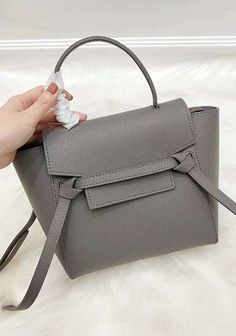 Debbie Top Handle Nano Bag Grey Gold Tones