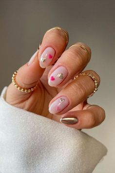 Nails Yellow, February Nails, Casual Nails, Nails Pink, Classy Nails, Fancy Nails, Chic Nails, Short Acrylic Nails